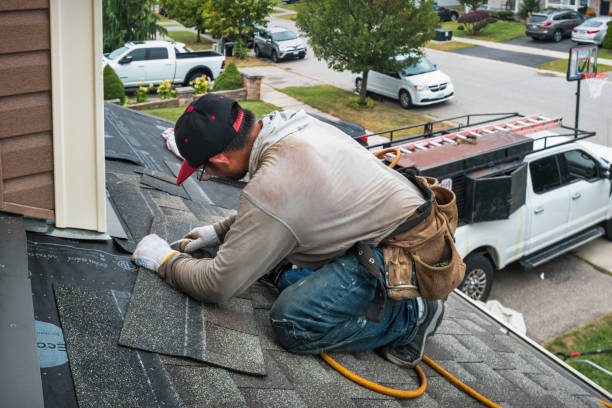 Professional Roofing technician working in New Boston, MI
